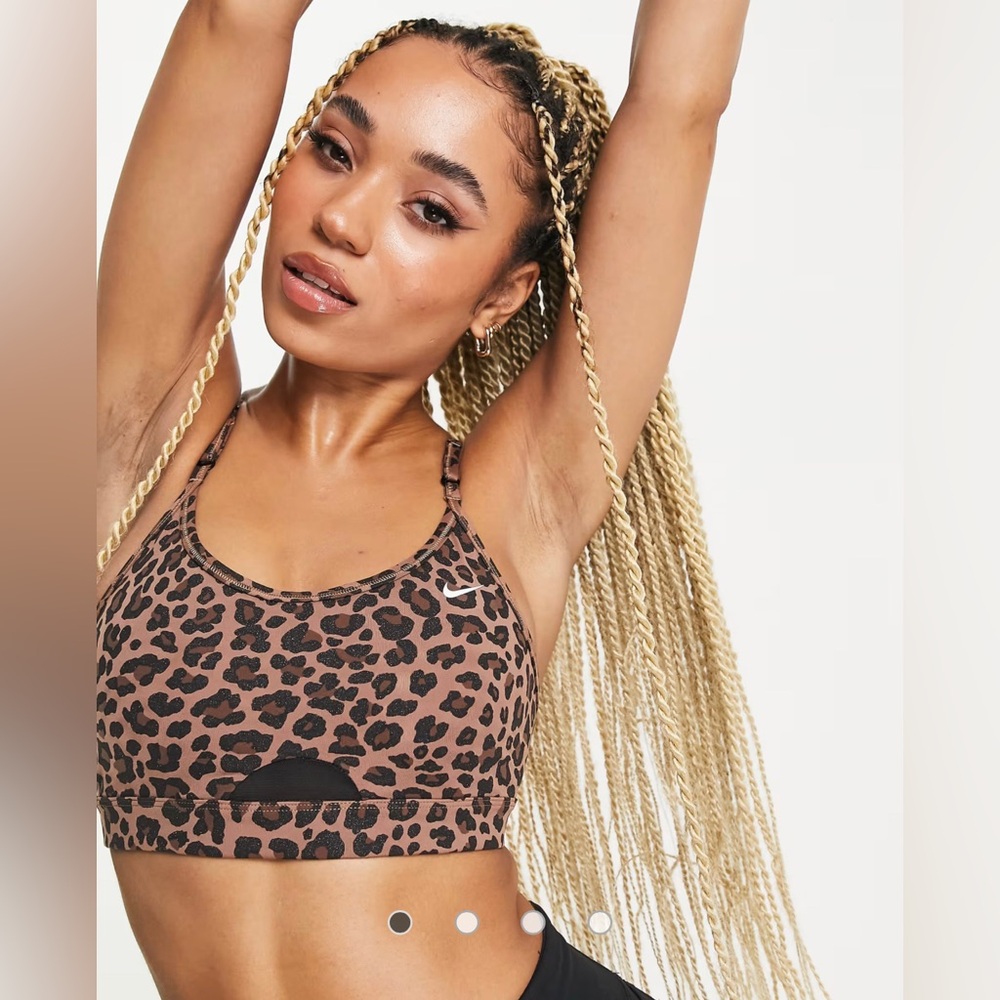 Nike Training Dri-Fit Indy Glitter Leopard Pack Sports Bra Size XL NWT